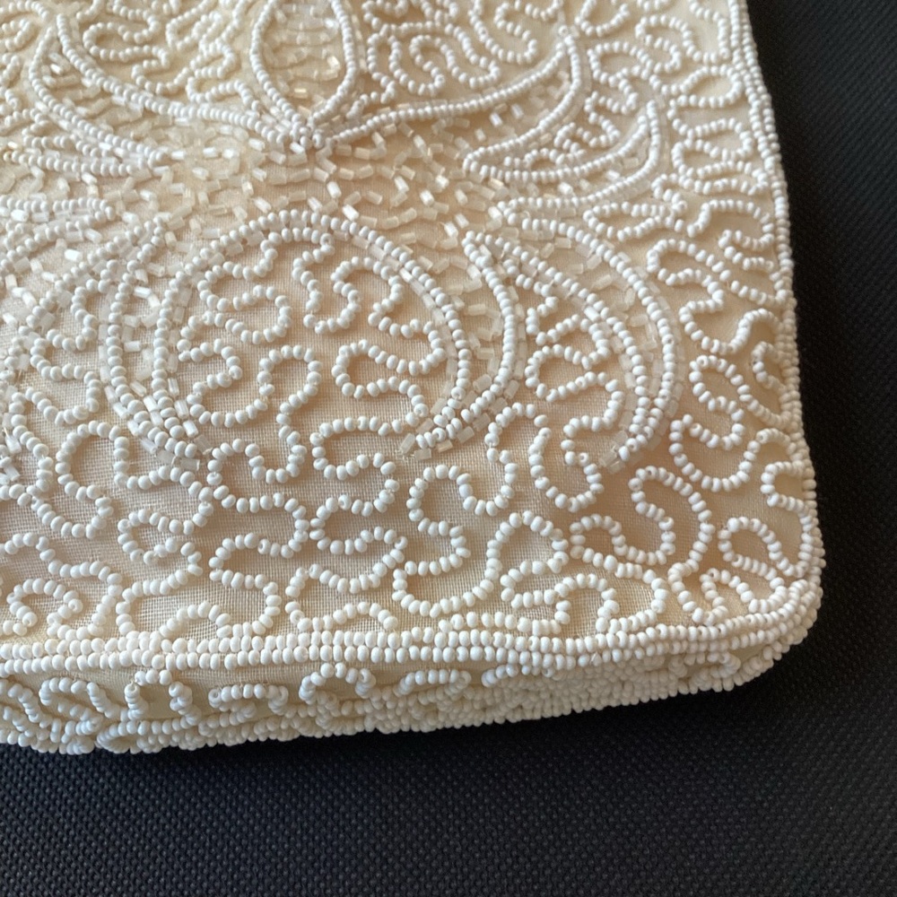 WALBORG Vintage Handmade Seed Beaded Purse Scalloped Edge Belgium - Picture 6 of 12